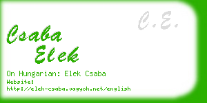 csaba elek business card